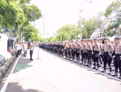 Polri dan Personil Gabungan Amankan Aksi Di DPR/MPR RI, BAWASLU dan KPU RI