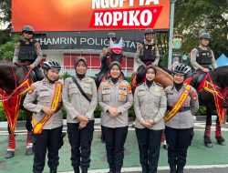 Polwan Polres Metro Jakarta Pusat Amankan Car Free Day di Bundaran HI