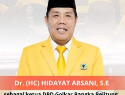 Ketua Umum DPP CIC Ucapkan Selamat atas Terpilihnya Hidayat Arsani Ketua DPD Golkar Babel