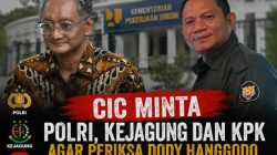 CIC Minta Polri,Kejagung Dan KPK Agar Periksa Dody Hanggodo Memanfaatkan Kekuasaannya sebagai Menteri di Kementerian PU