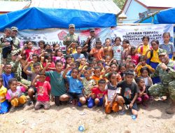 Puspsi TNI Berikan Trauma Healing bagi Anak Penyintas Gempa Bumi NTT