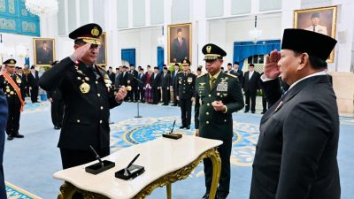 Panglima TNI Hadiri Pelantikan Kapolri dan Wakapolri di Istana Negara