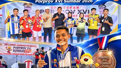 Yusril Mahendra, Putra Terbaik Sungai Geringging, Sumbang Medali Perunggu Teqball Porprov XVI Sumbar 2026
